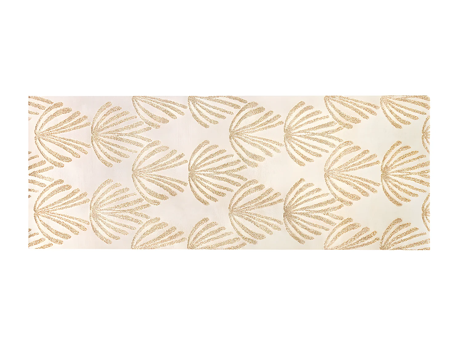 Tapis de couloir art déco - 80 x 200 cm - beige et lurex doré - LYSA