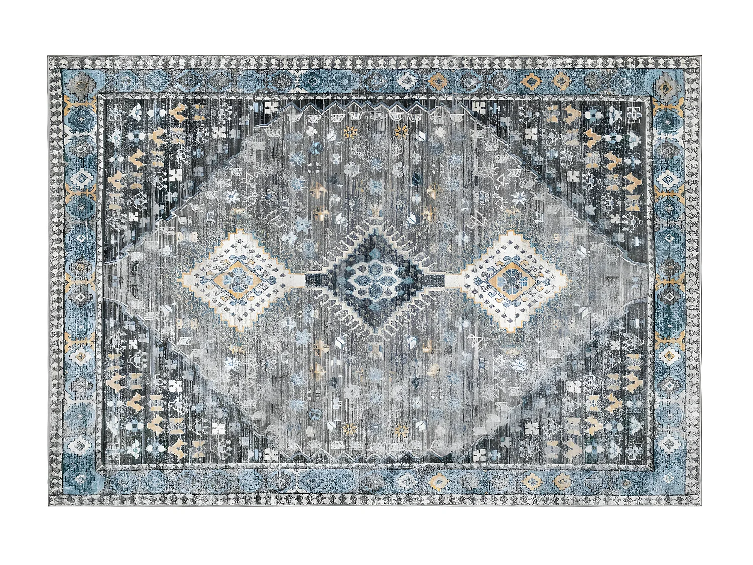 Dywan vintage CLOSSY w orientalnym stylu – polipropylen – 160 × 230 cm – kolor szary