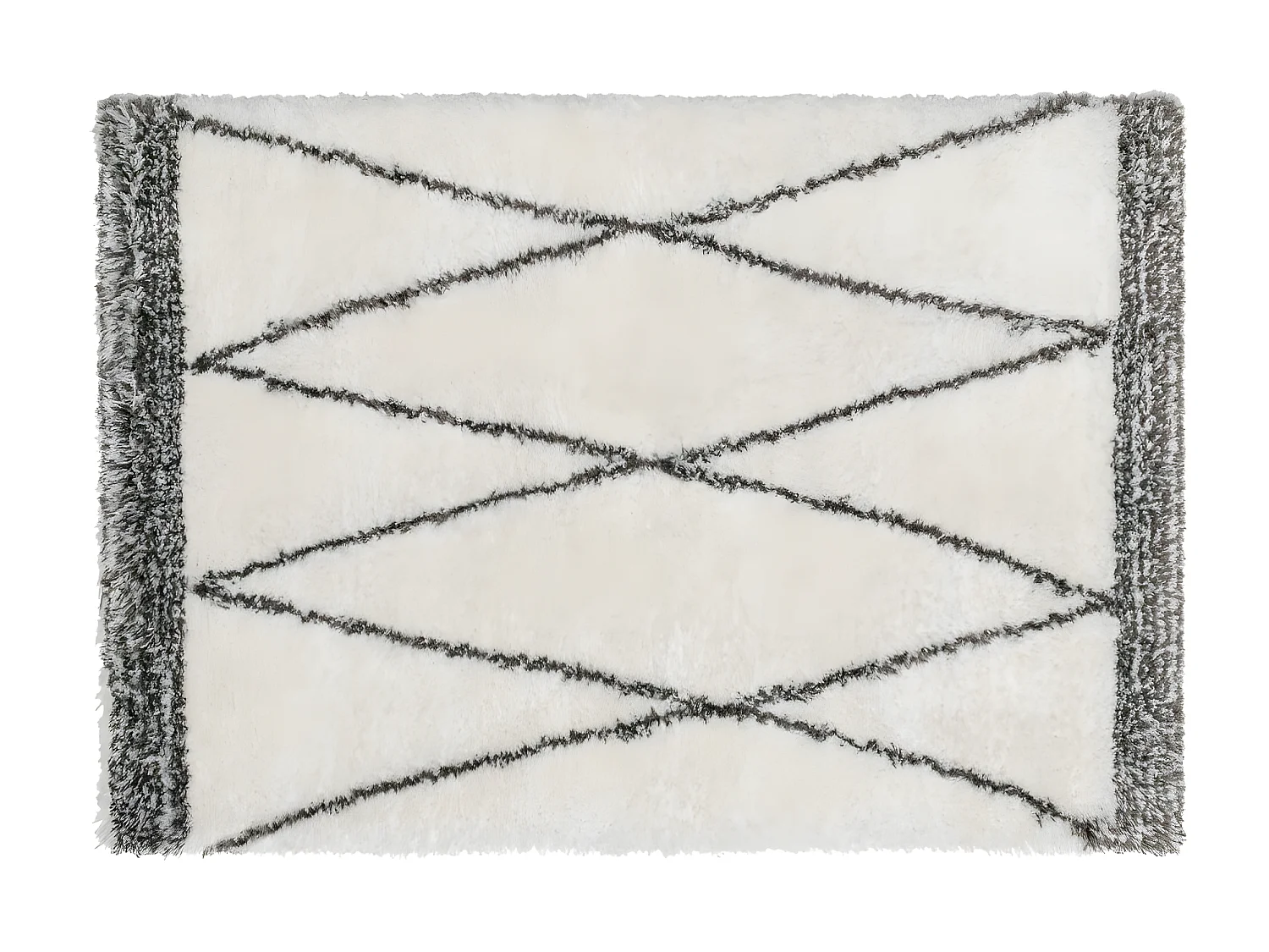 Shaggy hoogpolig tapijt berberstijl HANIA - Polyester - 160 x 230 cm - Beige en grijs