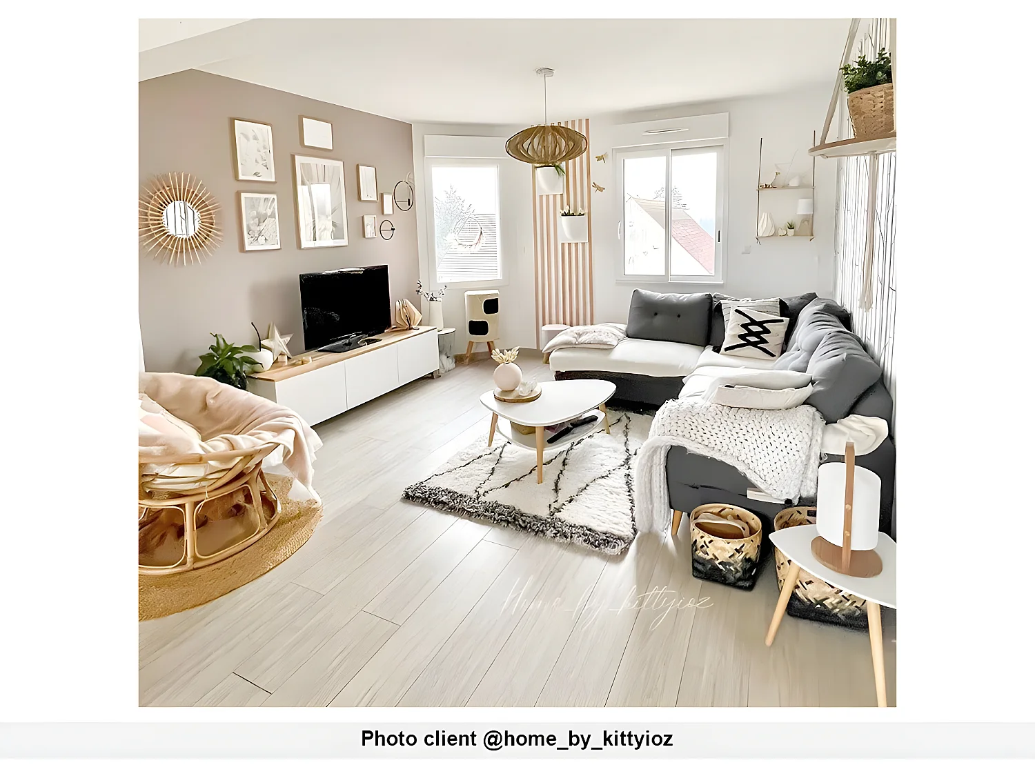 Shaggy hoogpolig tapijt berberstijl HANIA - Polyester - 160 x 230 cm - Beige en grijs