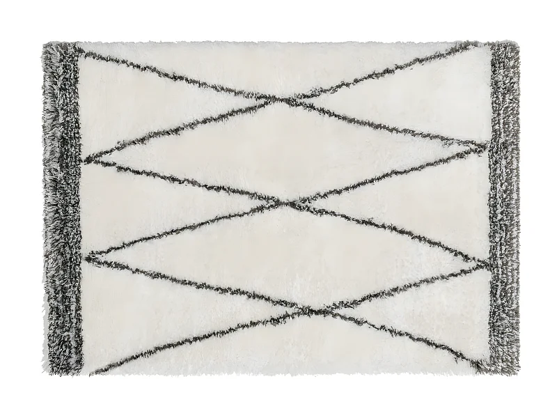 Shaggmatta med långt hår i berberstil - 160 x 230 cm - beige och grå - HANIA