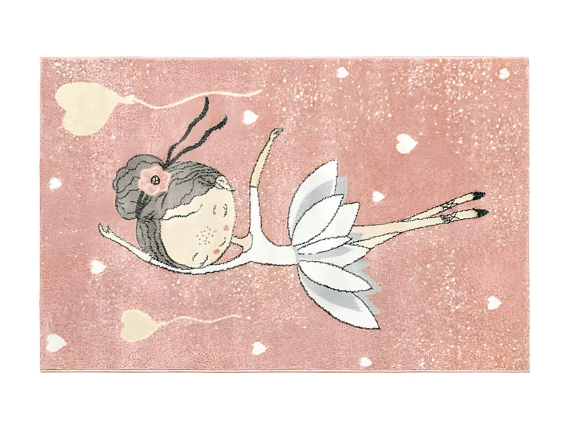 Tappeto per bambini 100 x 150 cm Rosa e beige - BALLERINA
