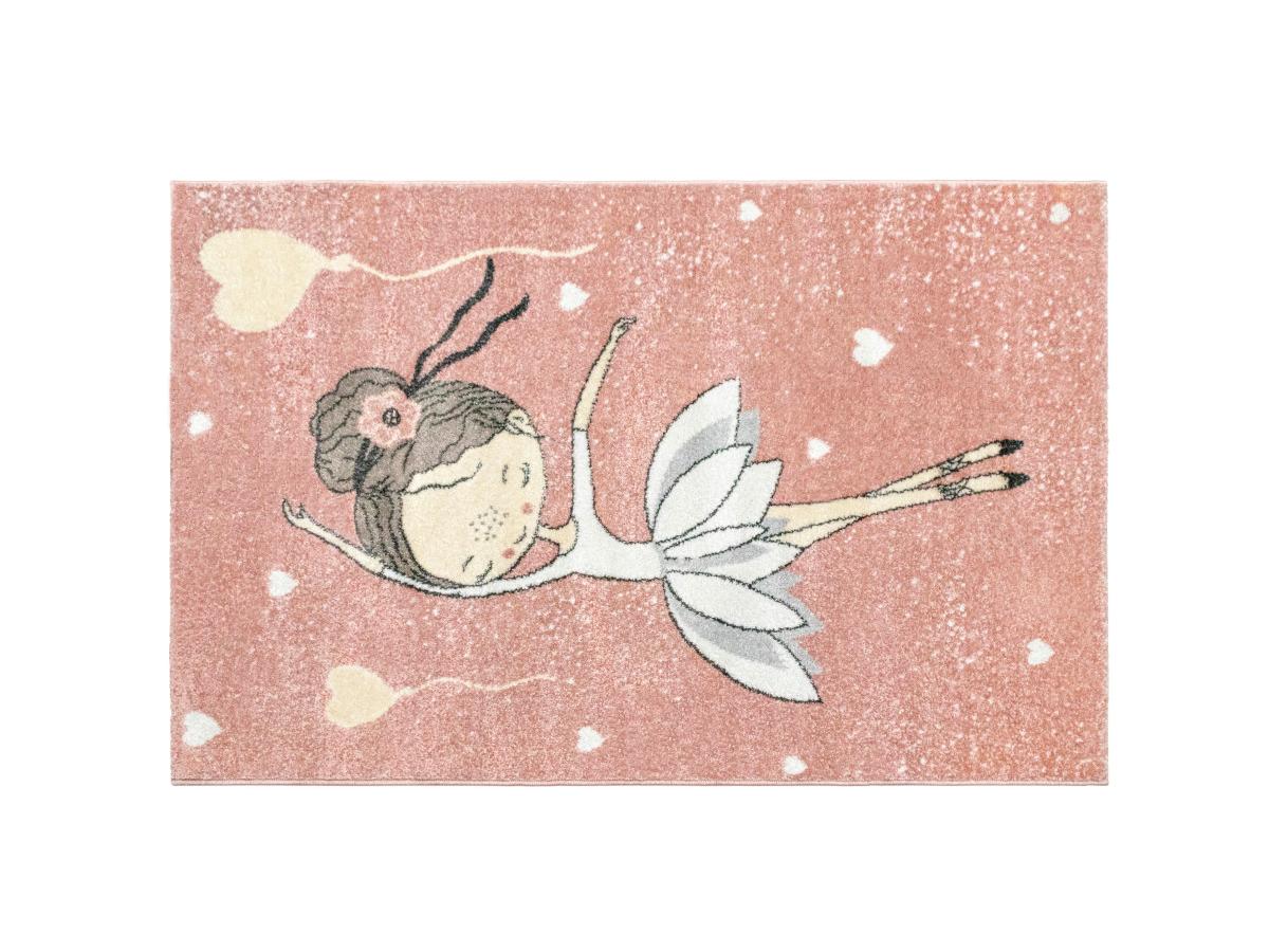 Kinderteppich - Polypropylen - 100 x 150 cm - Rosa & Beige - BALLERINA günstig online kaufen