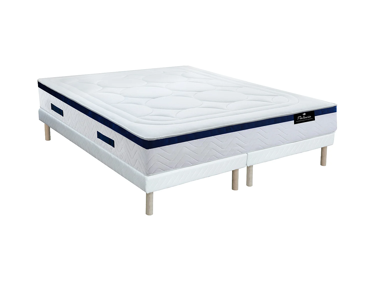 Ensemble 180 x 200 cm sommier + matelas hybride ressorts ensachés et mémoire de forme ép.30cm - MARQUIS de PALACIO