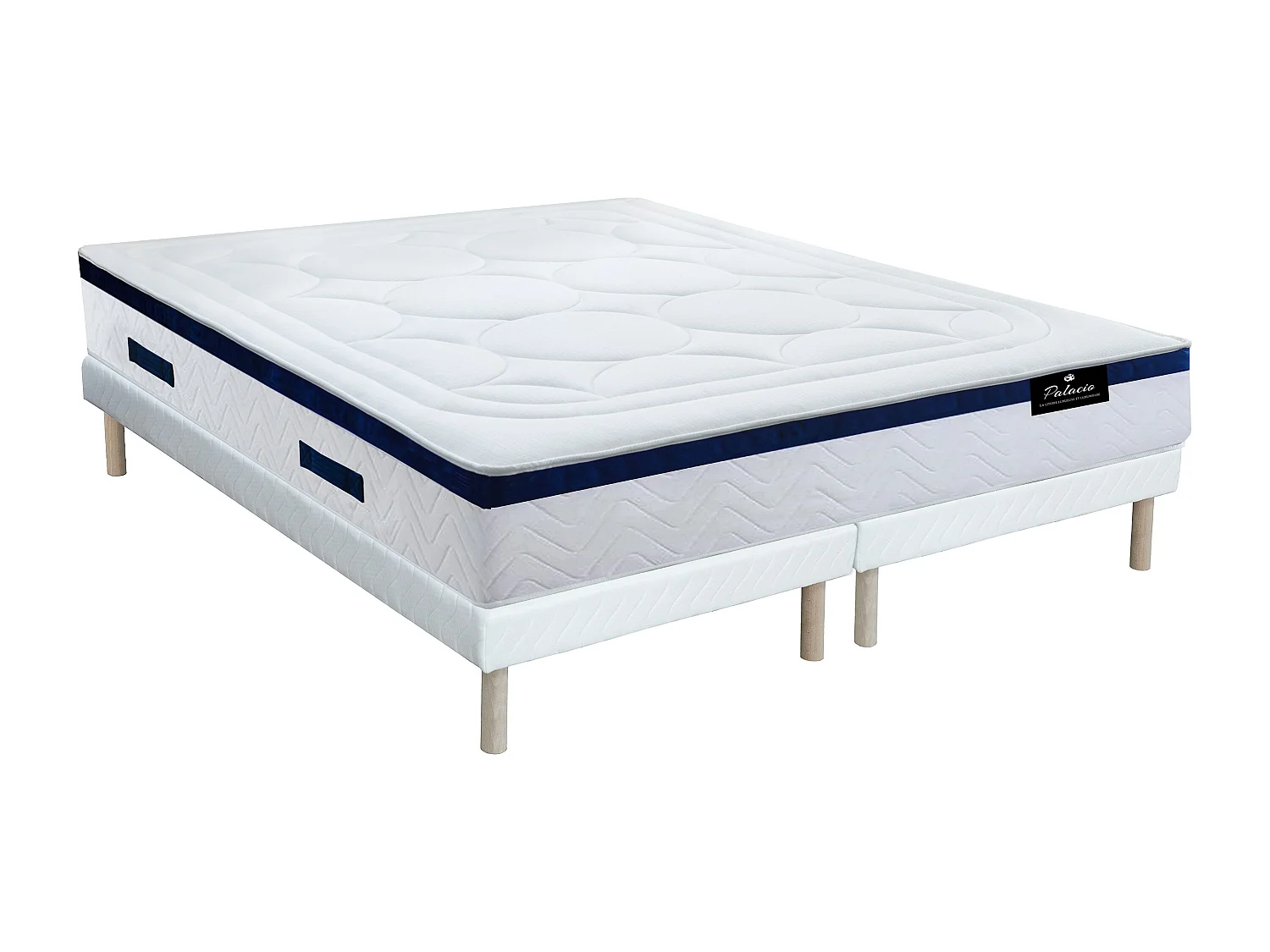 Ensemble 180 x 200 cm sommier + matelas hybride ressorts ensachés et mémoire de forme ép.30cm - MARQUIS de PALACIO