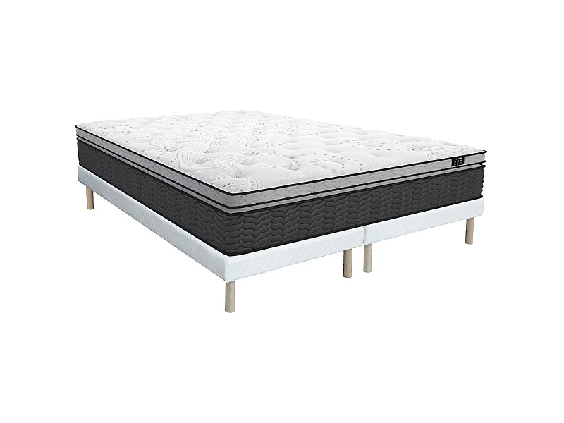 Set rete + materasso ibrido molle insacchettate e topper integrato sp. 35cm 180 x 200cm - GAMIANI di YSMÉE