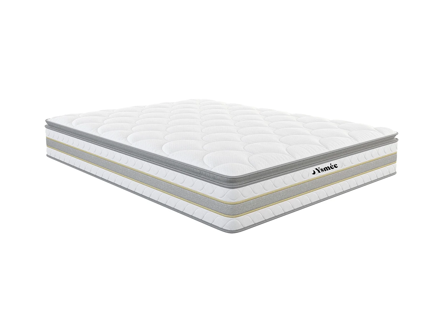 Ensemble 140 x 190 cm sommier + matelas ressorts ensachés et surmatelas intégré ép.29cm - CANTERBURY de YSMÉE