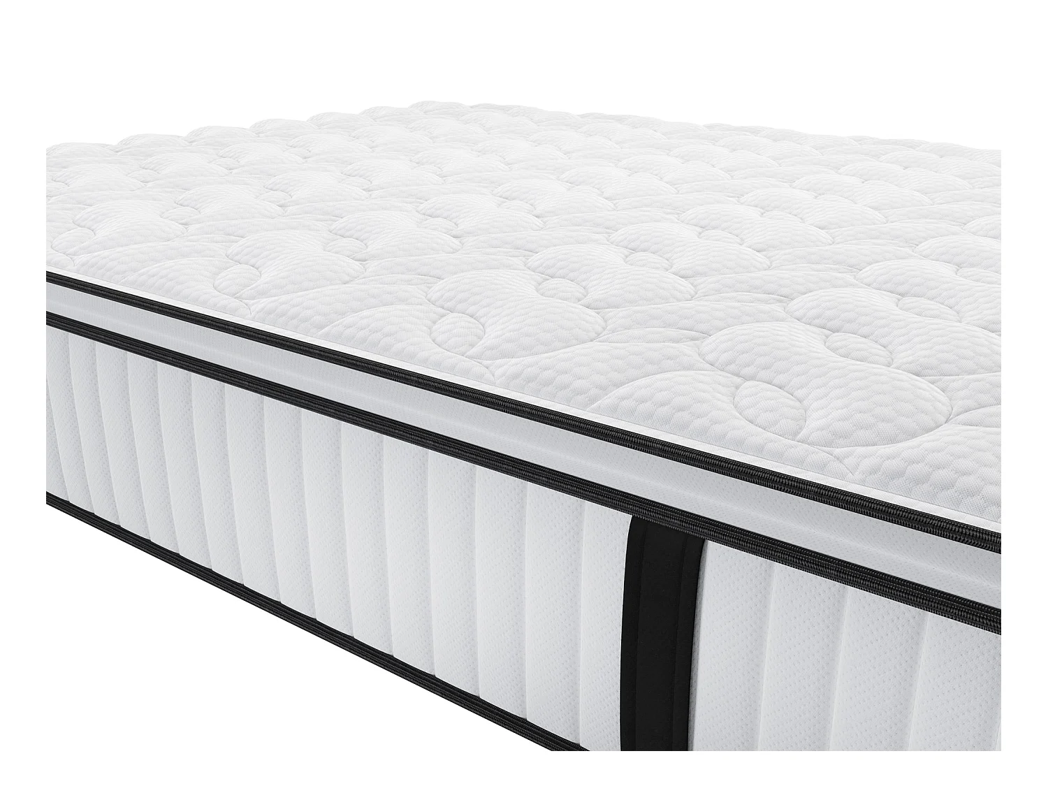 Taschenfederkernmatratze-Bettgestell-Set - 160 x 200 cm - feuerfest - mit integriertem Topper - Stärke 28 cm - DELICE von YSMÉE HOTEL