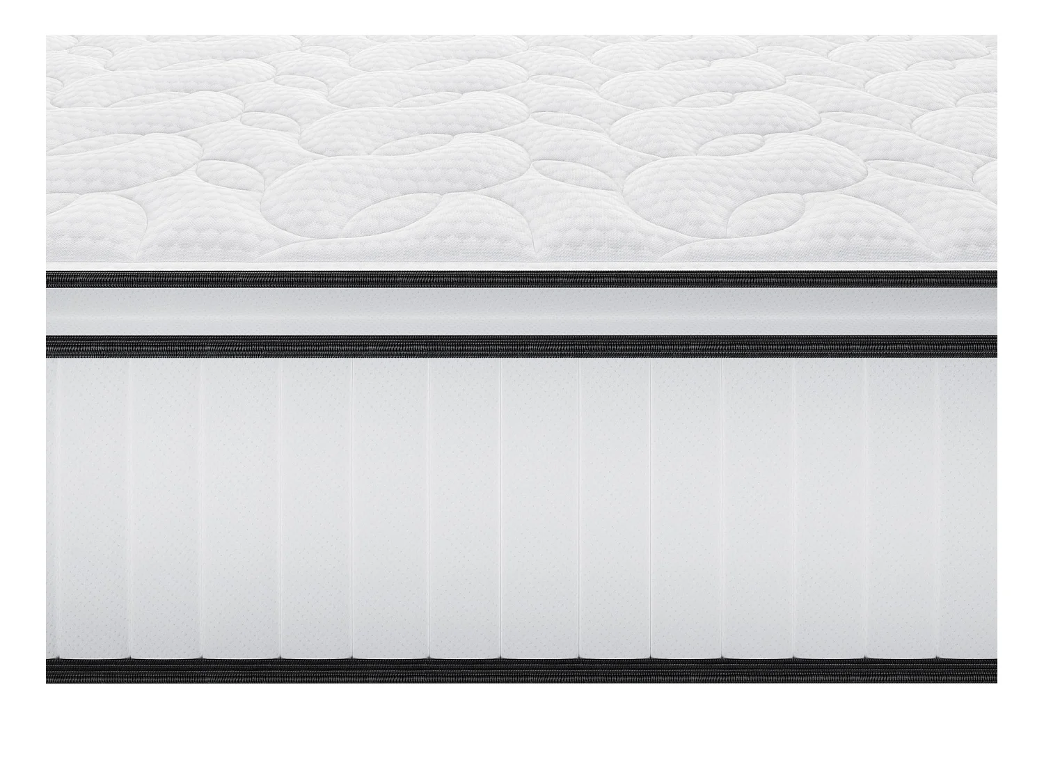 Taschenfederkernmatratze-Bettgestell-Set - 160 x 200 cm - feuerfest - mit integriertem Topper - Stärke 28 cm - DELICE von YSMÉE HOTEL