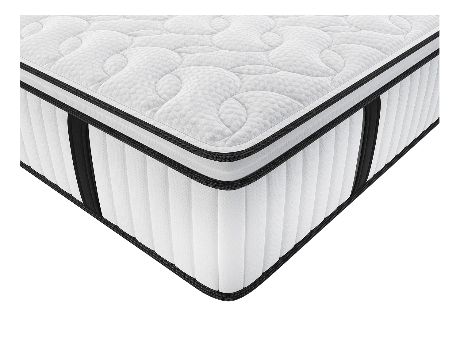 Set 180 x 200 cm med resårbottensäng + brandskyddande madrass med fickresårer och integrerad extra tjocklek 28 cm - DELICE av YSMÉE HOTELL