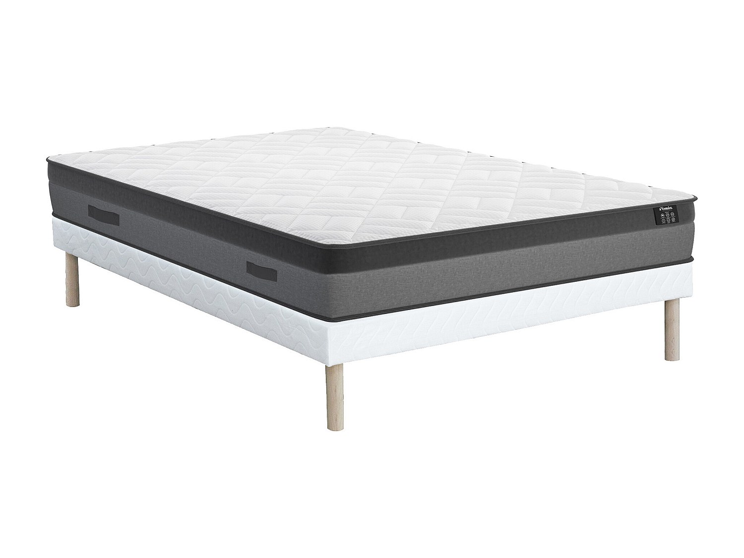 Set aus Bettgestell + Matratze - 160 x 200 cm - Taschenfederkern & Memory S günstig online kaufen