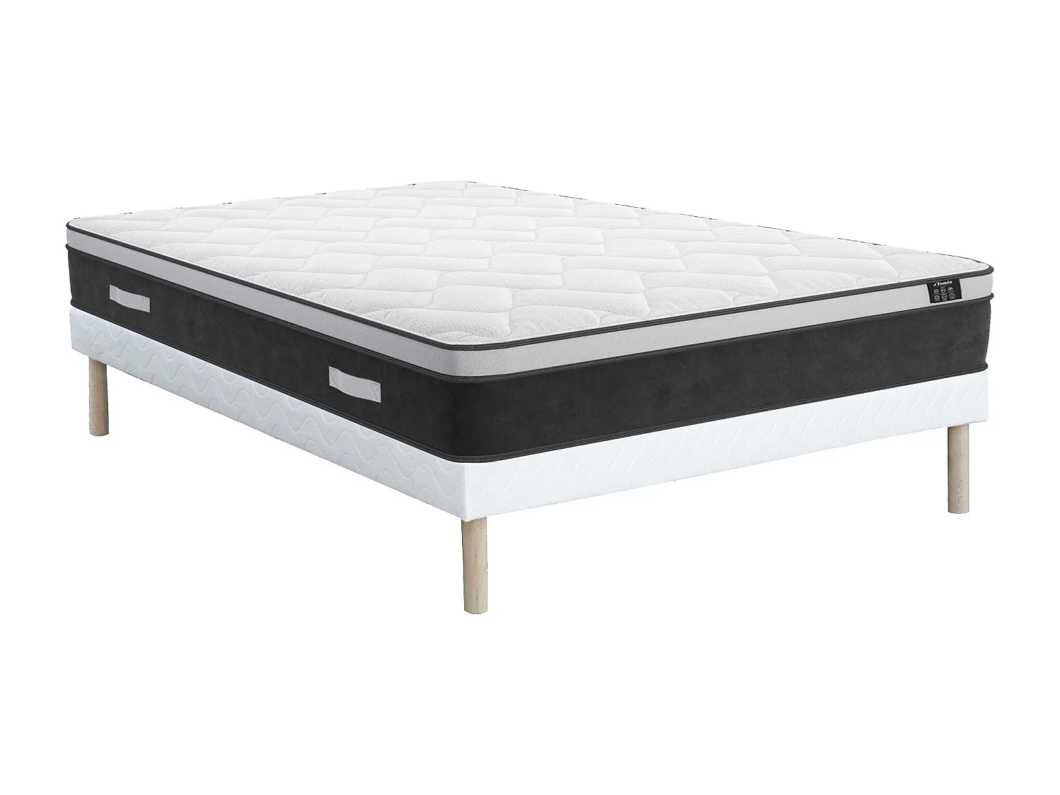 Ensemble 160 x 200 cm sommier + matelas hybride ressorts ensachés et mémoire de forme ép.25cm - ASTRIA de YSMÉE