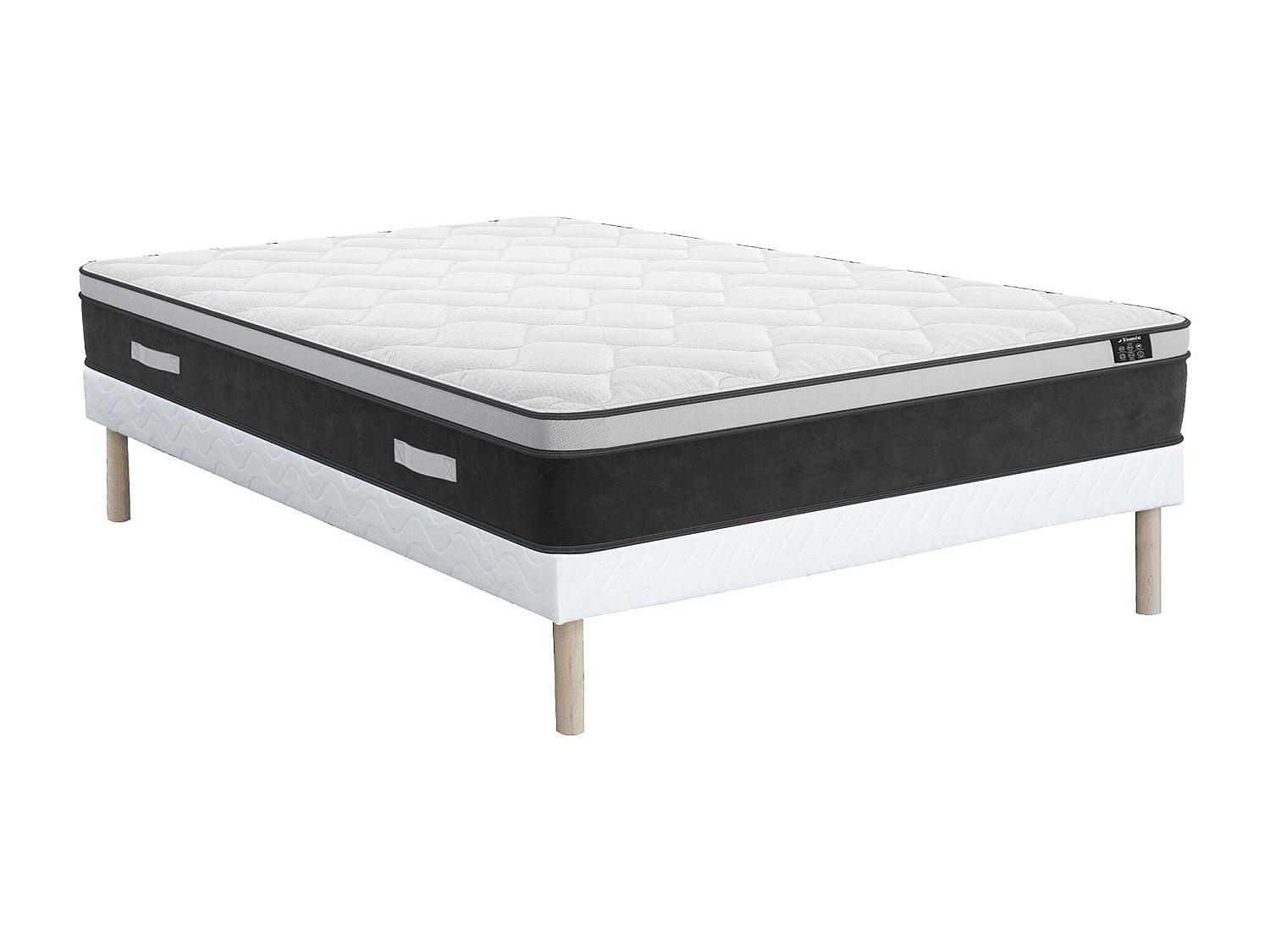 Taschenfederkernmatratze-Bettgestell-Set - 160 x 200 cm - Hybridmatratze - günstig online kaufen