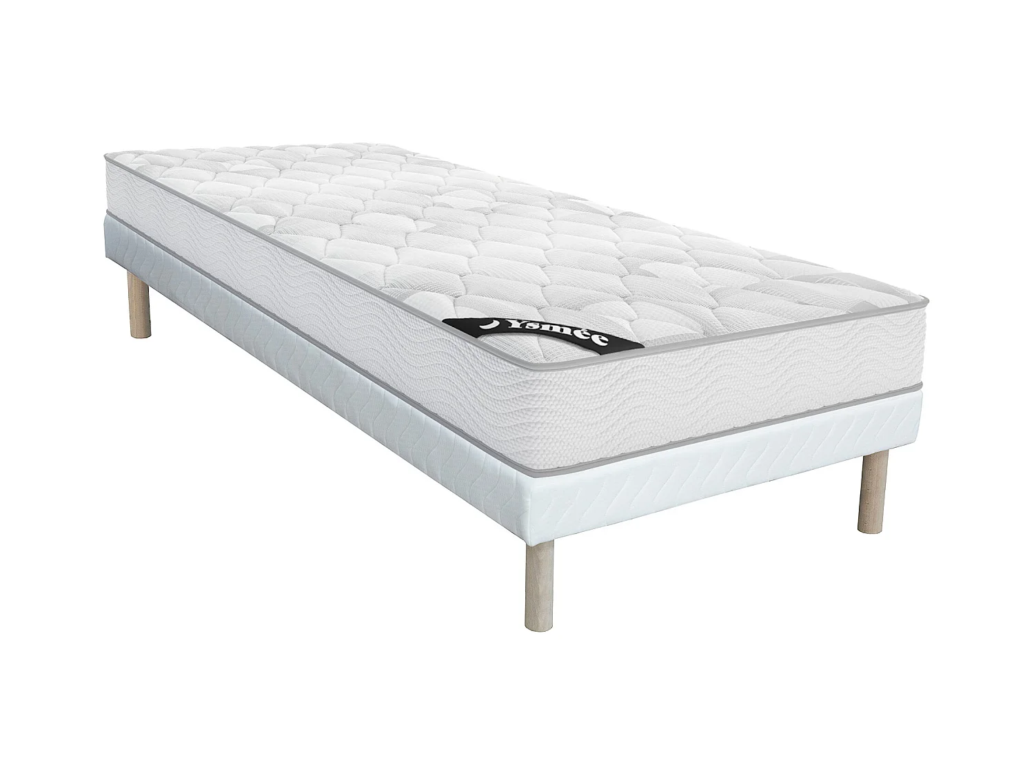 Ensemble 90 x 190 cm sommier + matelas ressorts ensachés ép.20cm - SONGE de YSMÉE