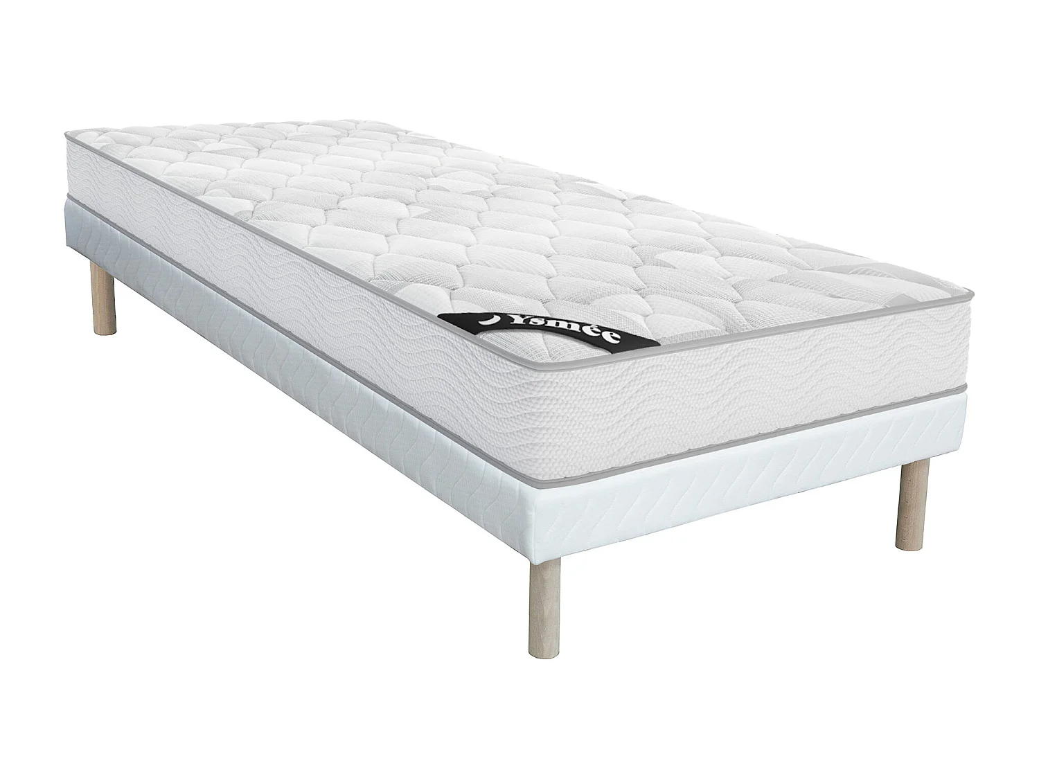 Ensemble 90 x 190 cm sommier + matelas ressorts ensachés ép.20cm - SONGE de YSMÉE
