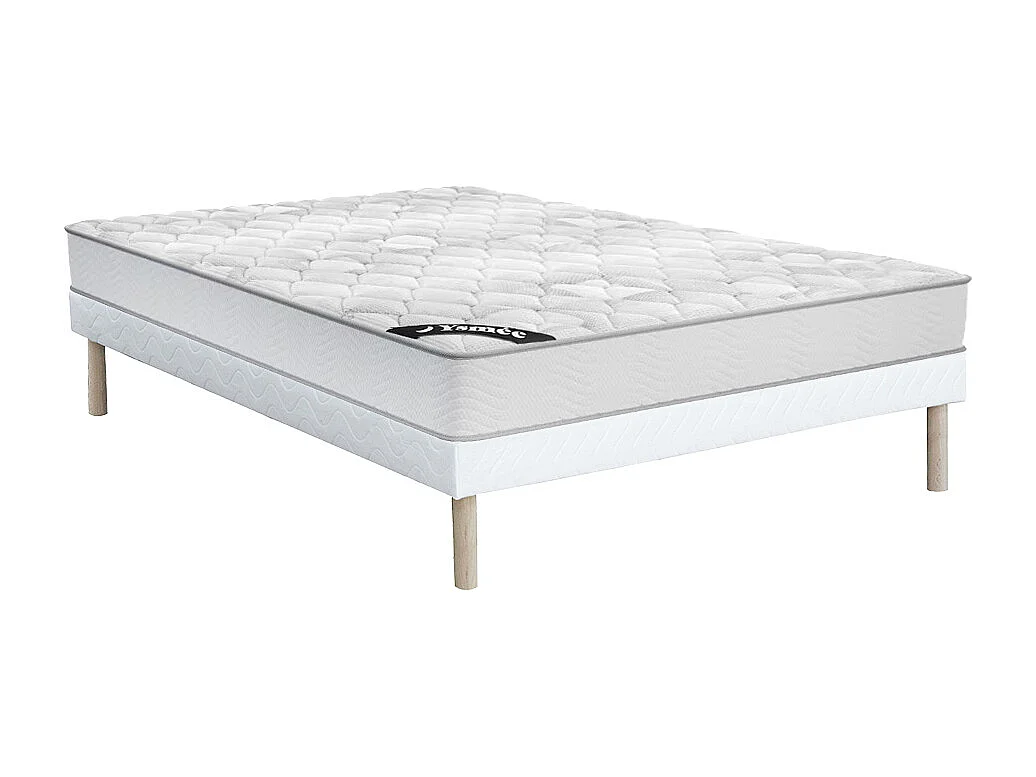 Ensemble 140 x 190 cm sommier + matelas ressorts ensachés ép.20cm - SONGE de YSMÉE