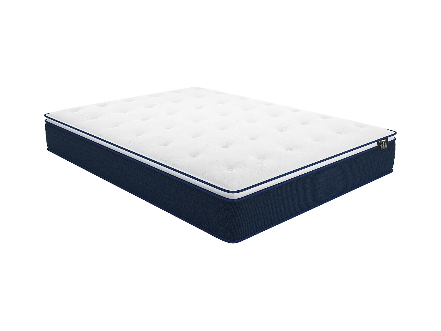 Taschenfederkernmatratze-Bettgestell-Set - 180 x 200 cm - mit integriertem Topper - Stärke 24 cm - ALTIER von YSMÉE
