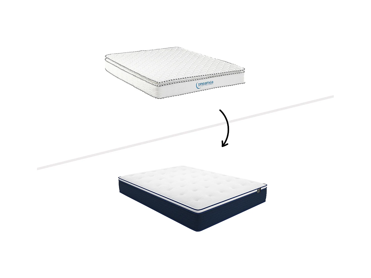Taschenfederkernmatratze-Bettgestell-Set - 180 x 200 cm - mit integriertem Topper - Stärke 24 cm - ALTIER von YSMÉE