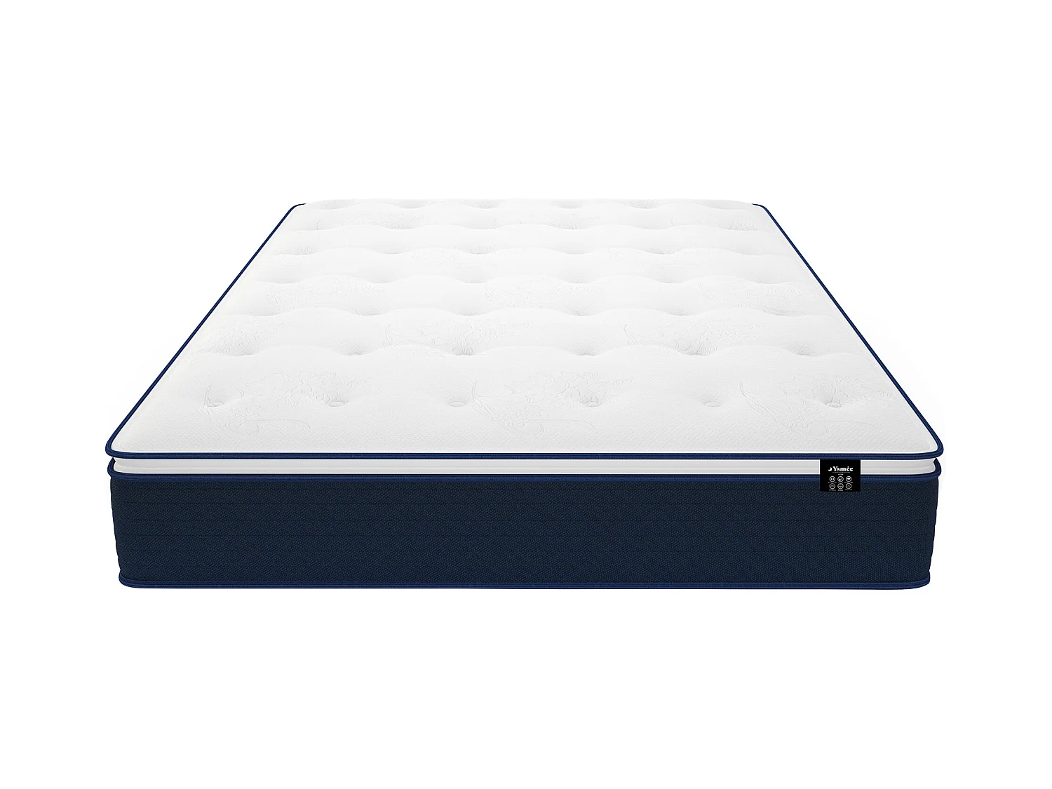 Taschenfederkernmatratze-Bettgestell-Set - 180 x 200 cm - mit integriertem Topper - Stärke 24 cm - ALTIER von YSMÉE