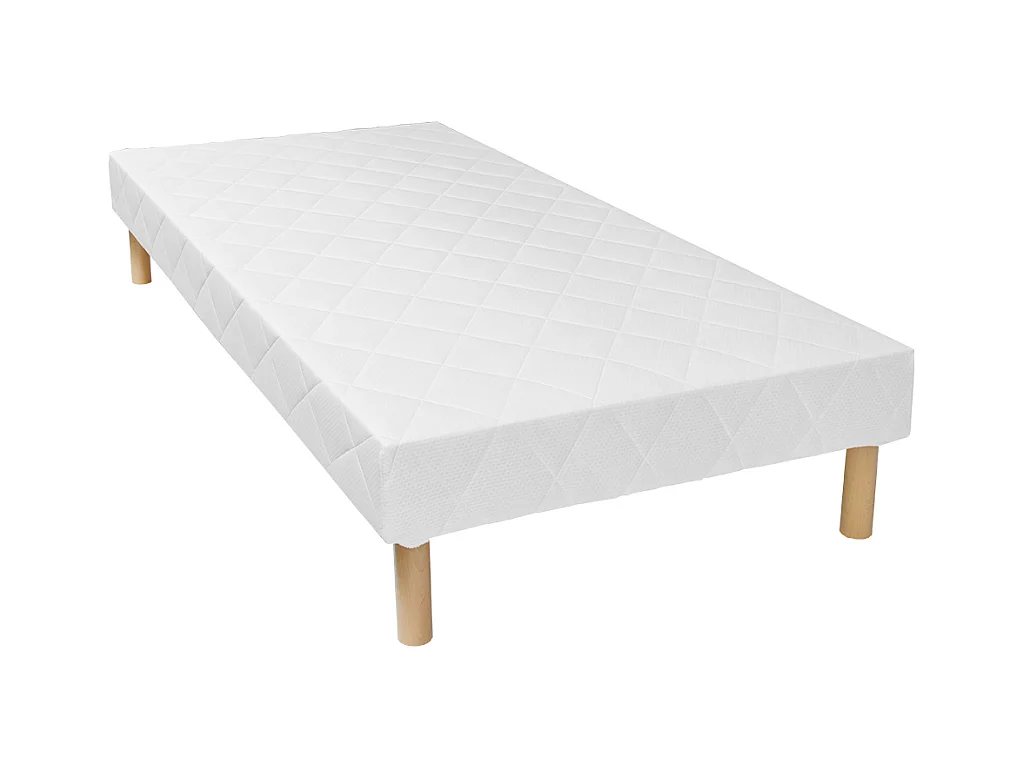 Taschenfederkernmatratze-Bettgestell-Set - 180 x 200 cm - mit integriertem Topper - Stärke 24 cm - ALTIER von YSMÉE