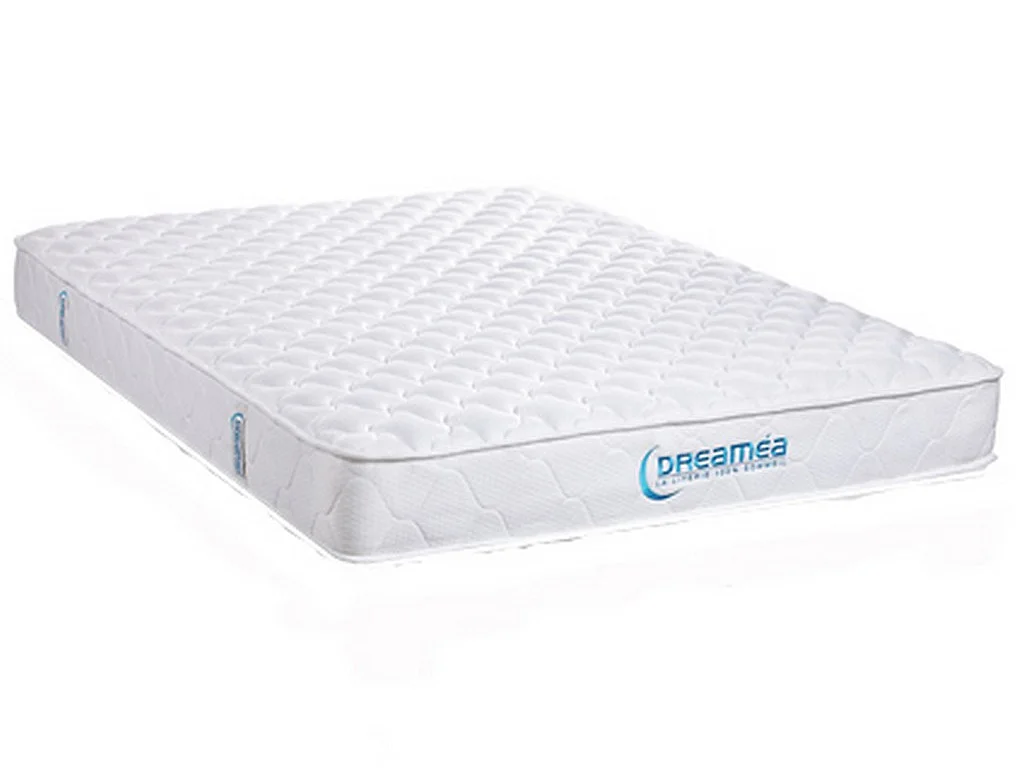 Ensemble literie 160 x 200 cm - sommier coffre blanc + matelas ressorts ensachés + couette + 2 oreillers - PRESTIGE