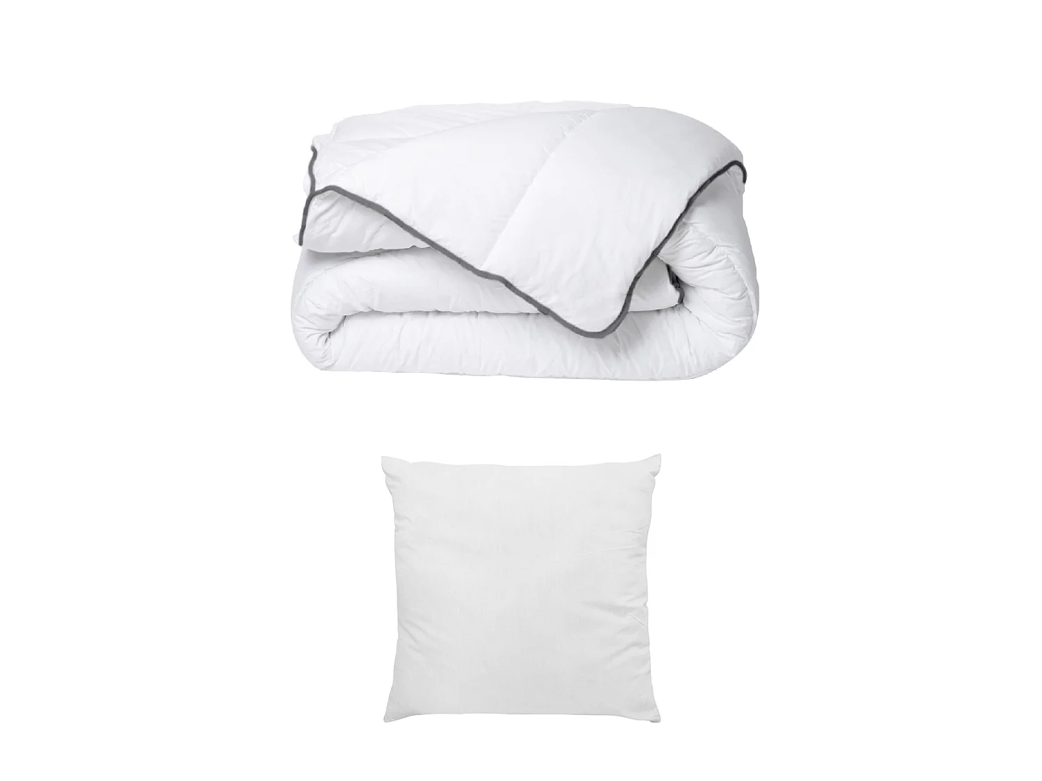 Ensemble literie 90 x 190 cm - sommier coffre blanc  + matelas ressorts ensachés + couette + oreiller - PRESTIGE