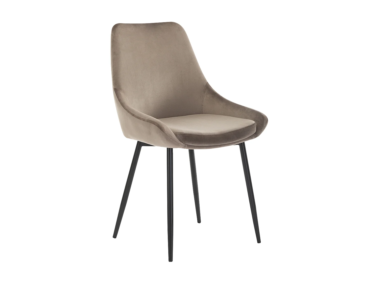 Set van 6 stoelen MASURIE - Fluweel - Taupe