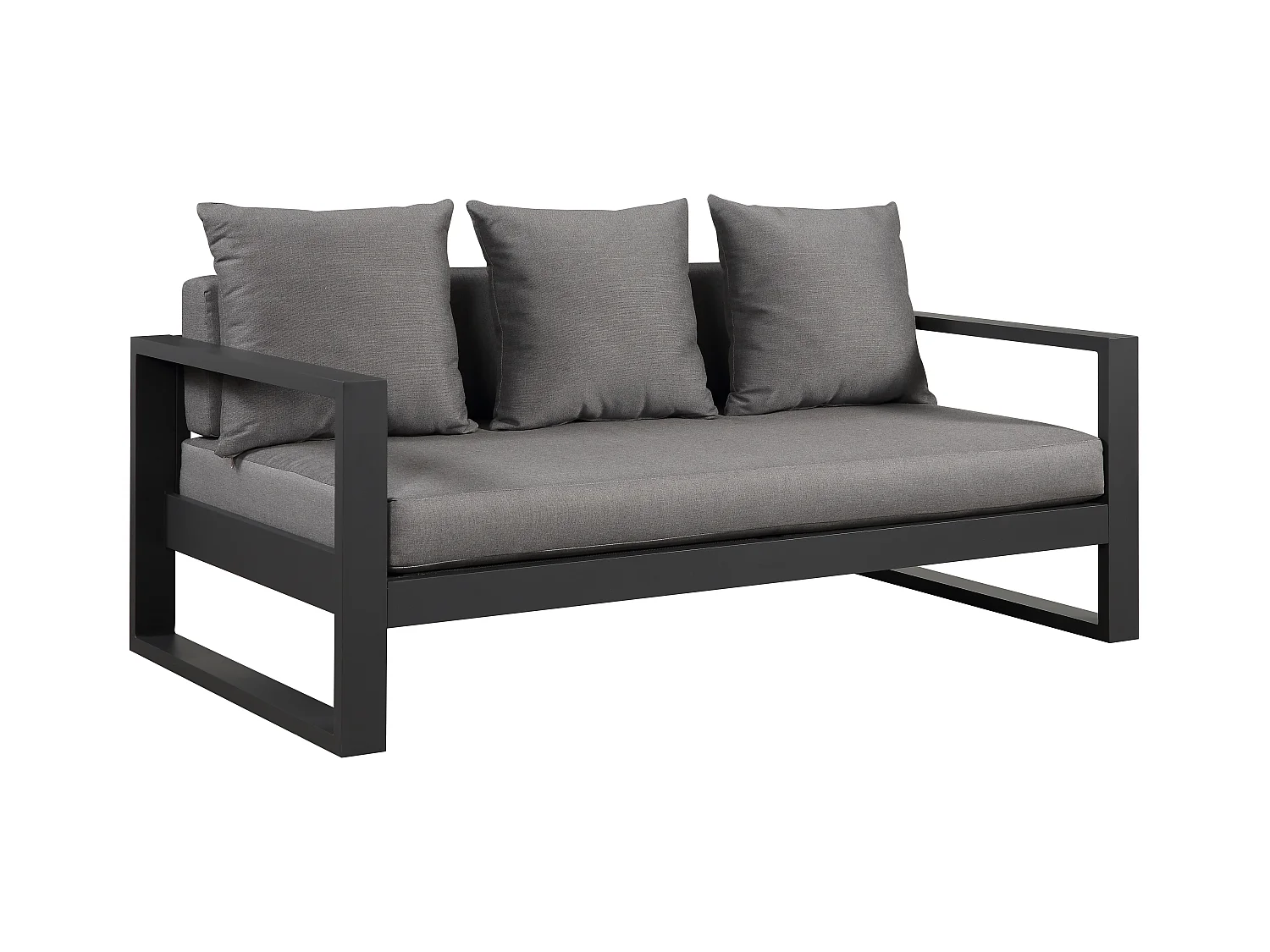 Canapé de jardin 3 places en aluminium - Anthracite - MOLOKAI de MYLIA