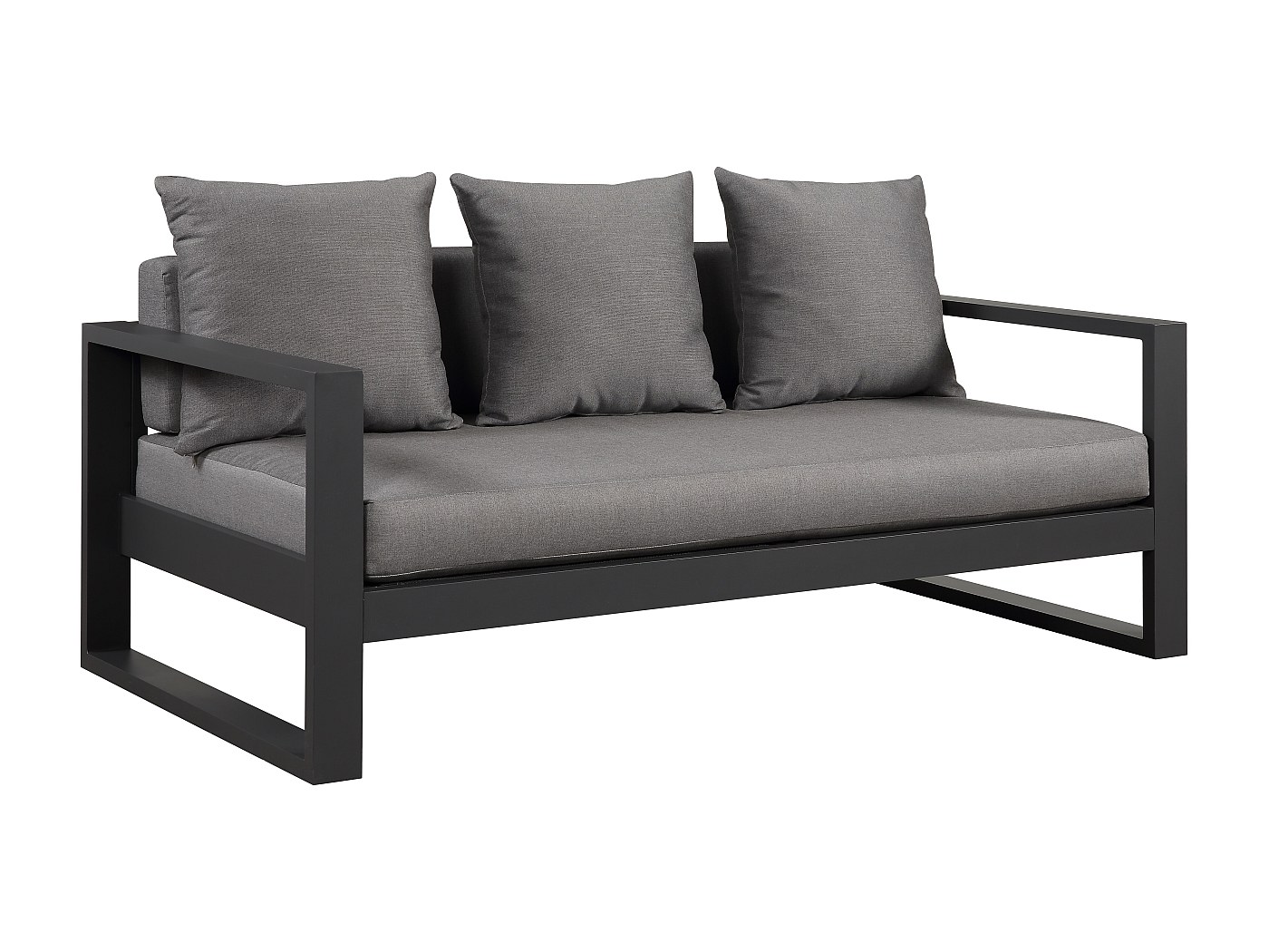 Canapé de jardin 3 places en aluminium - Anthracite - MOLOKAI de MYLIA