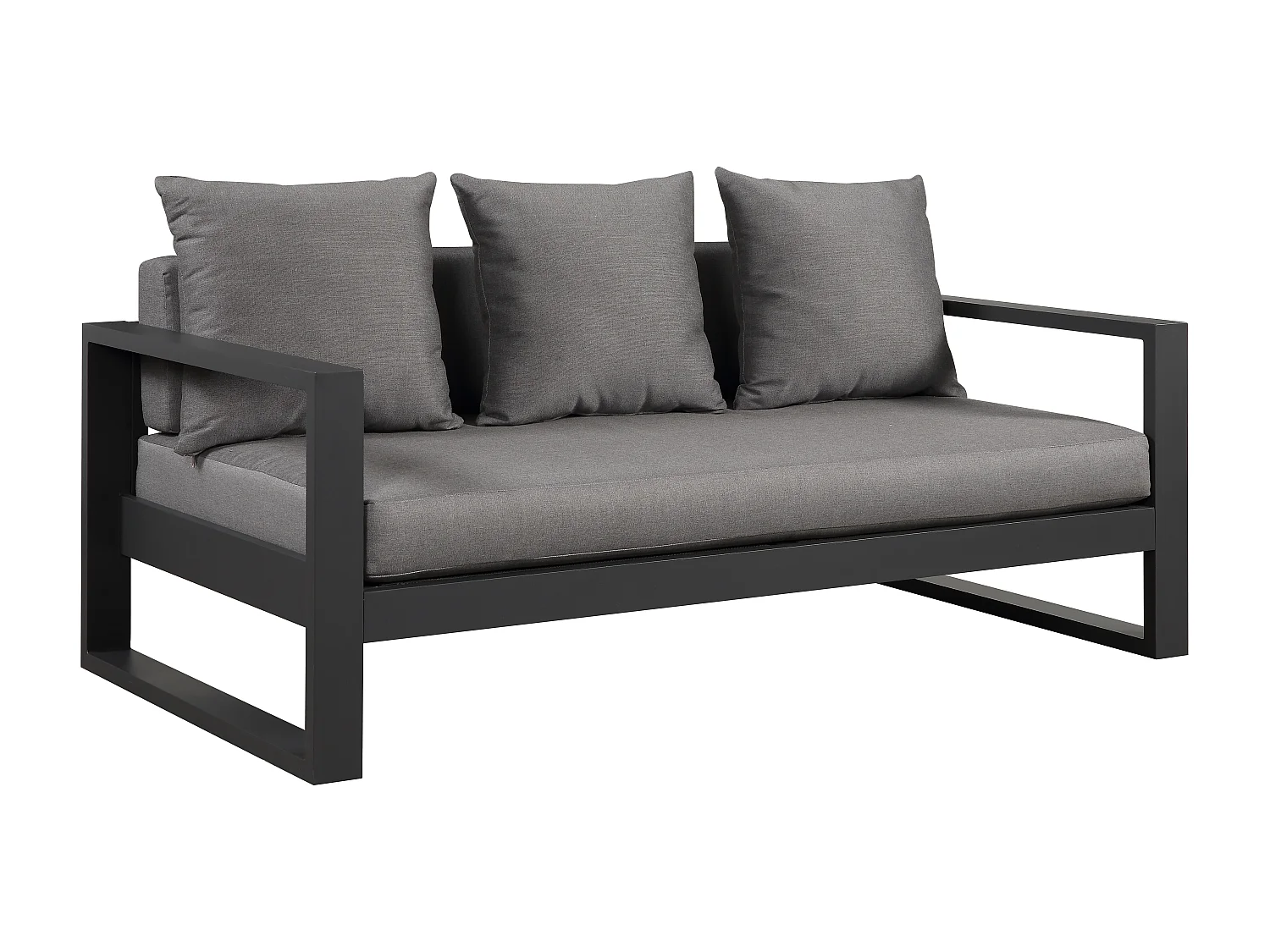 Canapé de jardin 3 places en aluminium - Anthracite - MOLOKAI de MYLIA