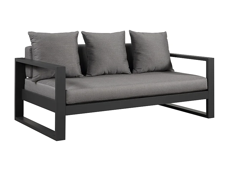 Canapé de jardin 3 places en aluminium - Anthracite - MOLOKAI de MYLIA