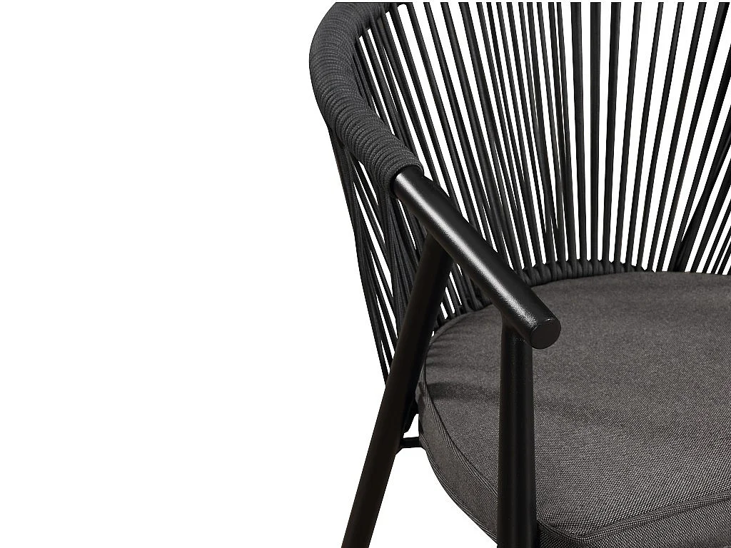Lot de 2 fauteuils de jardin empilables en aluminium et cordes - Anthracite - PORTOFINO de MYLIA
