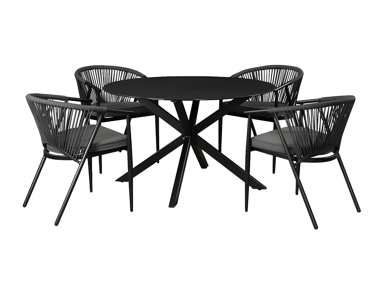 Lotto di 2 poltrone da giardino impilabili in Alluminio e Corde - PORTOFINO dI MYLIA