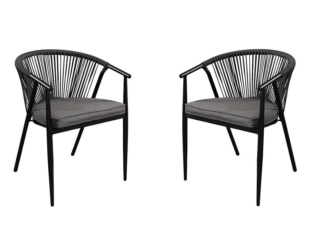 Vente-unique Gartensessel 2er-Set Stapelbar - Aluminium - Portofino Von Mylia