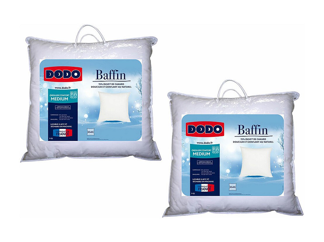 Kopfkissen 2er-Set Dodo Natürliche Daunen Baffin - 65x65 Cm