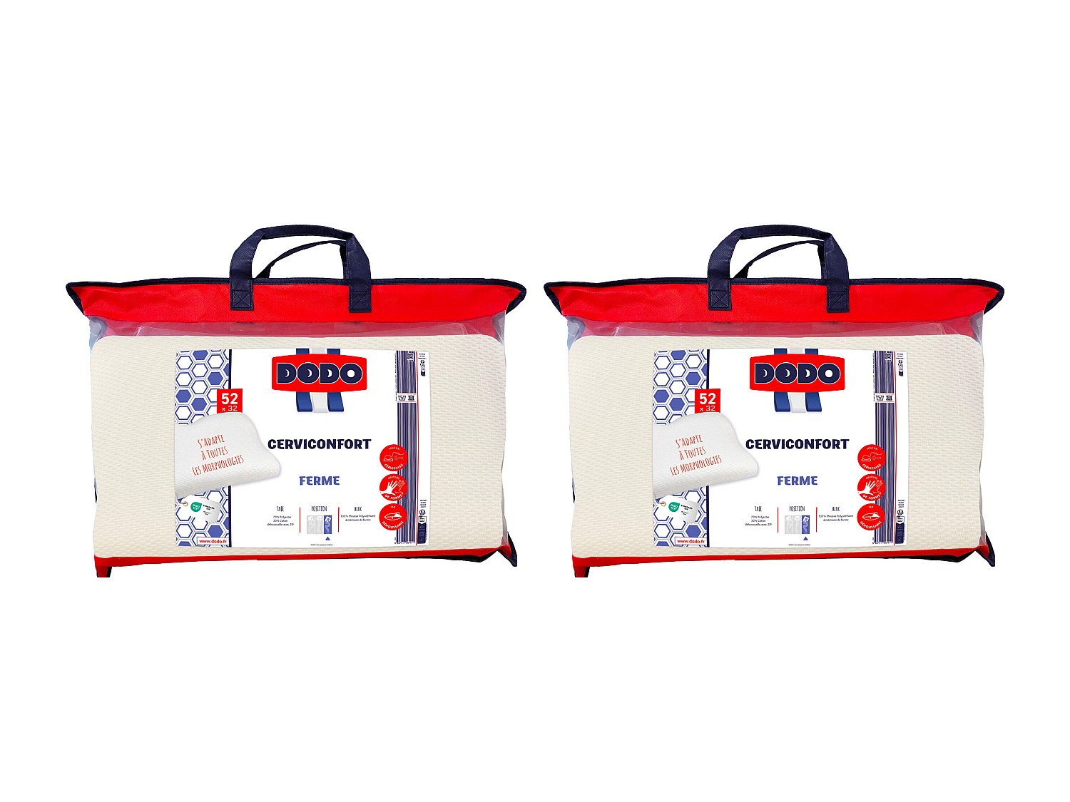 Ergonomisches Kopfkissen 2er-Set - 32 x 52 cm - DODO von PERFECT POSITION günstig online kaufen