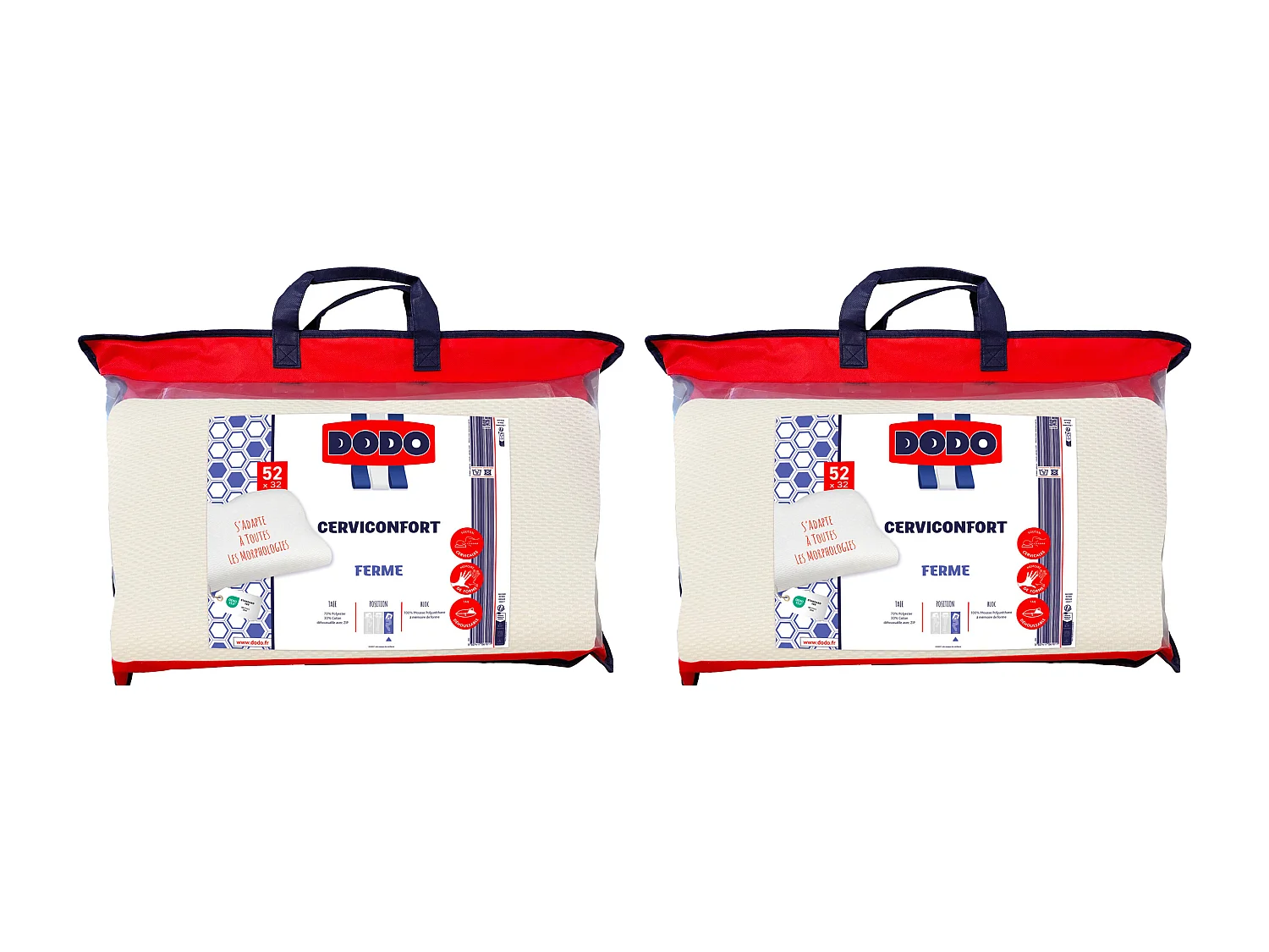 Ergonomisches Kopfkissen 2er-Set - 32 x 52 cm - DODO von PERFECT POSITION