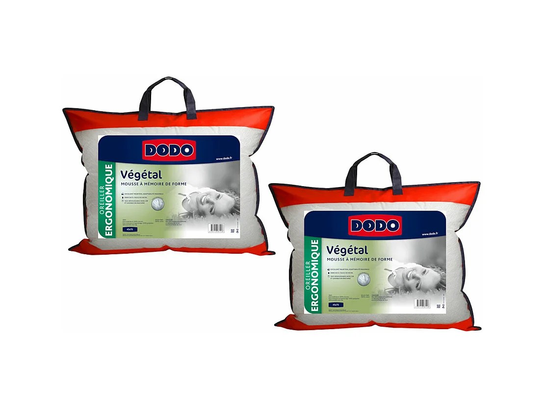 Ergonomisches Visco-Kopfkissen 2er-Set - 45 x 70 cm - DODO von VEGETAL