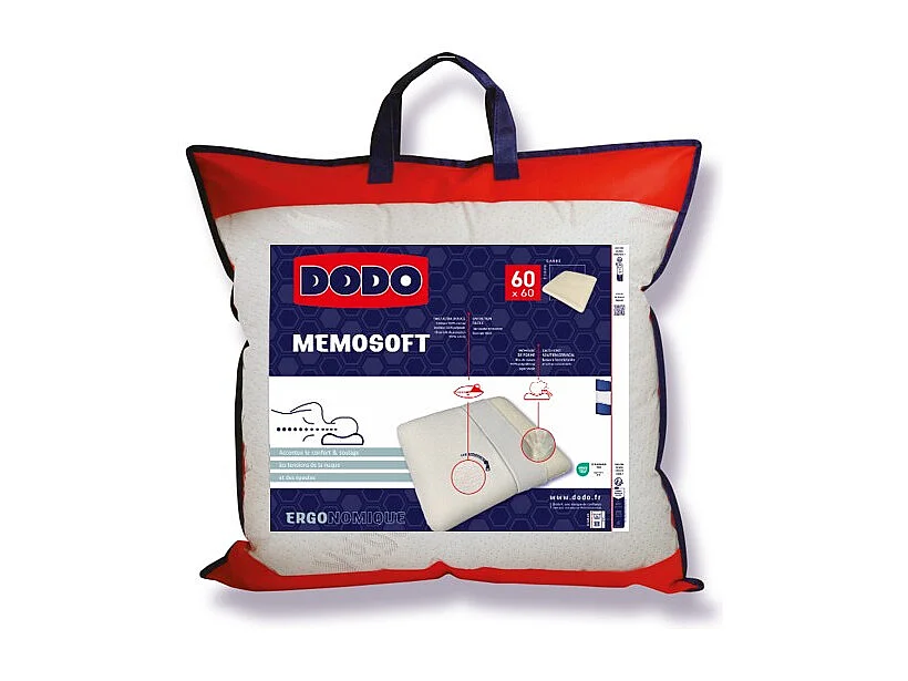 Lotto di 2 guanciali ergonomici memory 60 x 60 cm - DODO VEGETAL