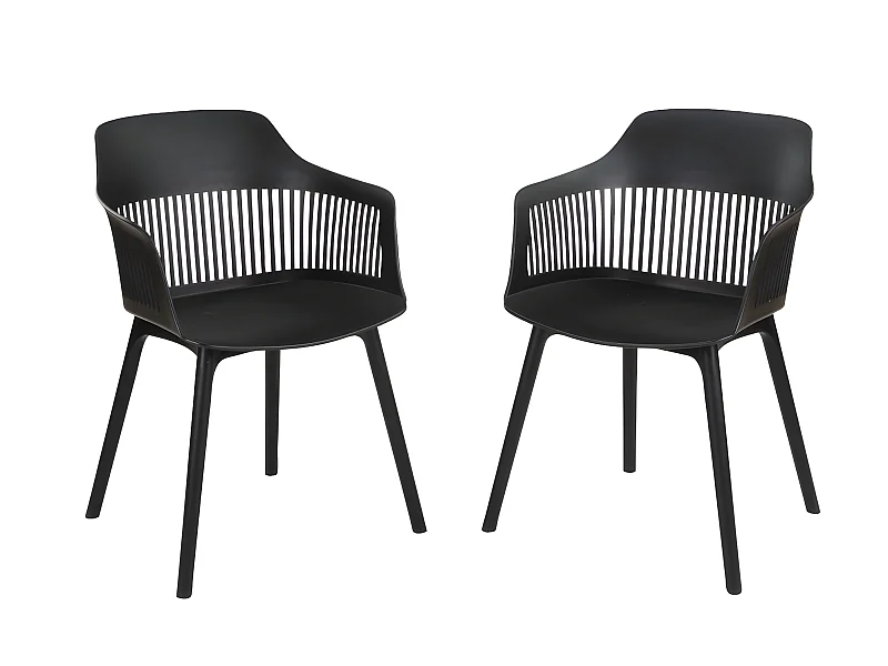 Lot de 2 fauteuils de jardin  en polypropylène - Noir - SOHO de MYLIA