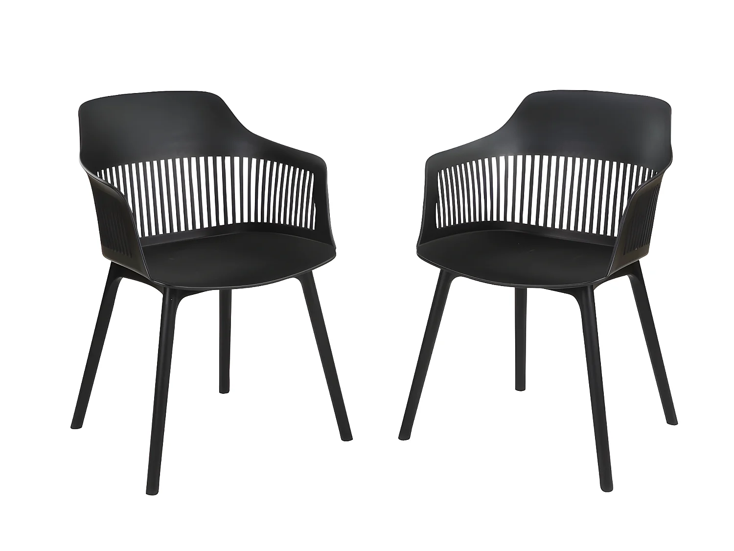 Lot de 2 fauteuils de jardin  en polypropylène - Noir - SOHO de MYLIA