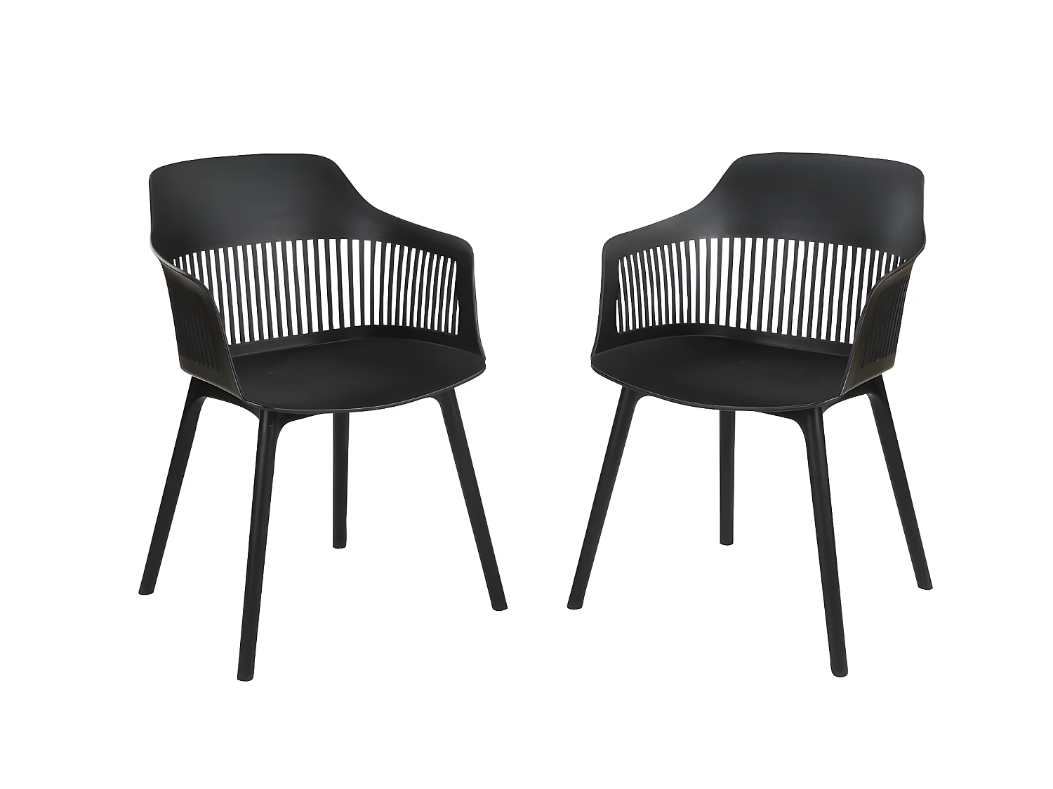 Lot de 2 fauteuils de jardin  en polypropylène - Noir - SOHO de MYLIA