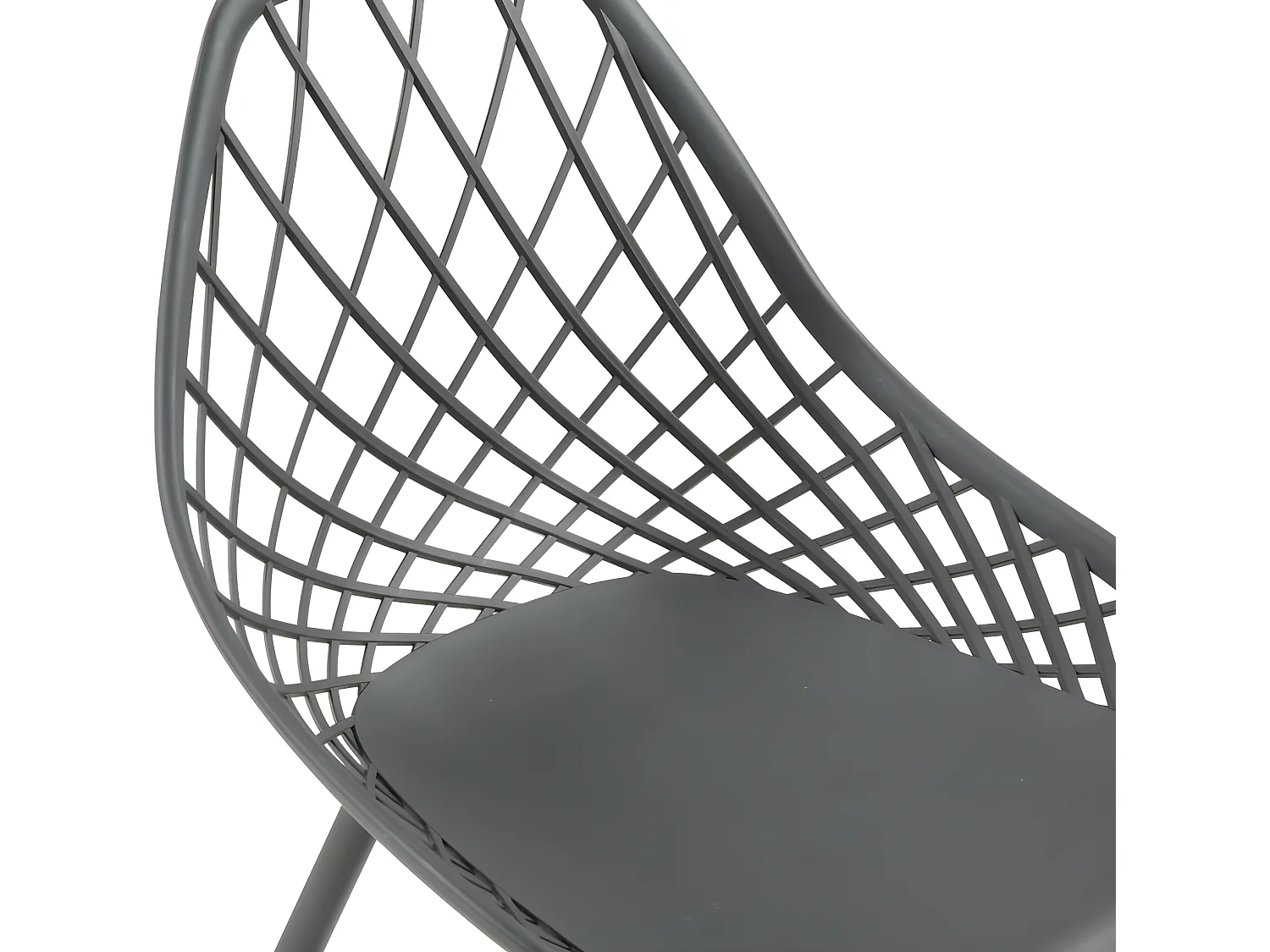 Set van 2 tuinstoelen van polypropyleen met metalen poten - Antraciet - MALAGA