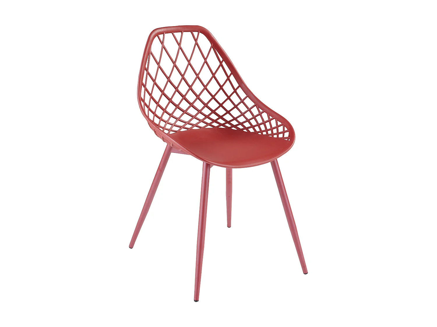 Set van 2 tuinstoelen van polypropyleen met metalen poten - Terracotta - MALAGA