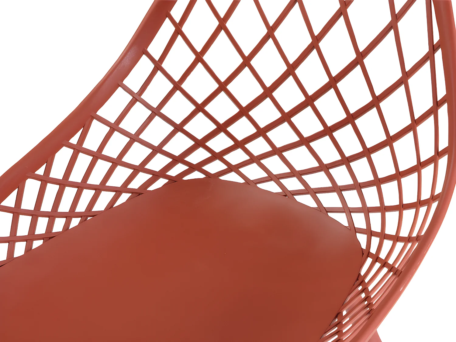 Set van 2 tuinstoelen van polypropyleen met metalen poten - Terracotta - MALAGA