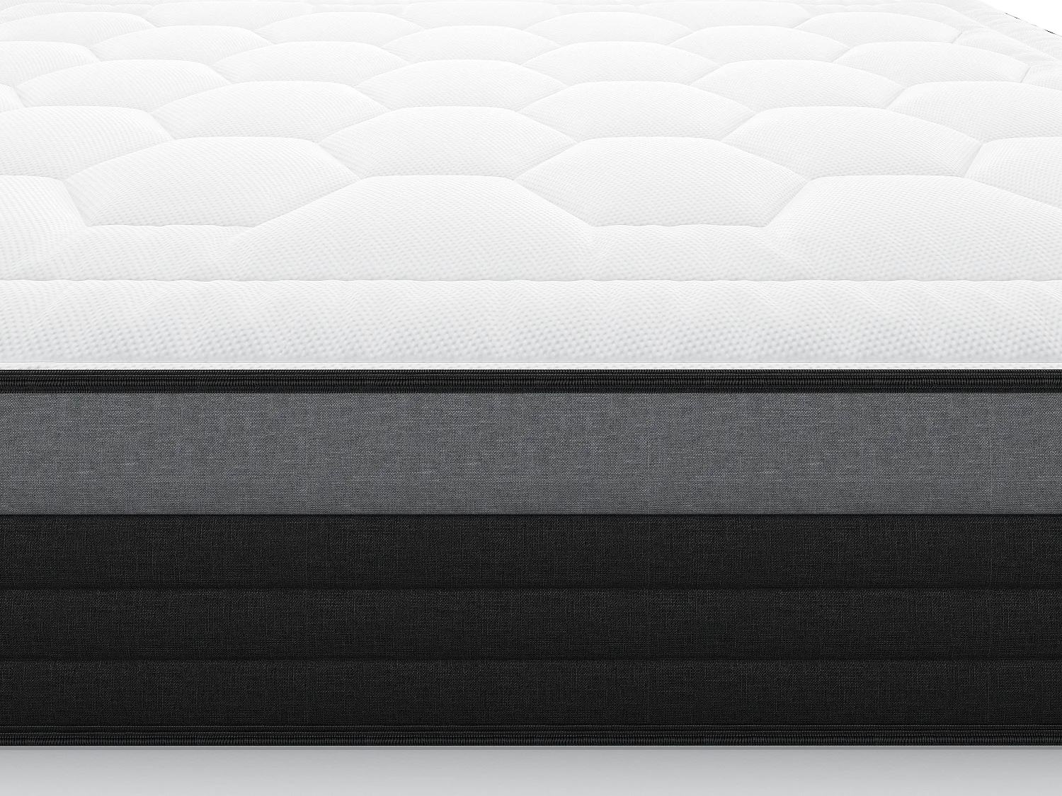 Sæt 160 x 200 cm boxmadras + hybrid madras med 7-zoners pocketfjedre og memory foam, tykkelse 25 cm - AMARANTE fra NATUREA