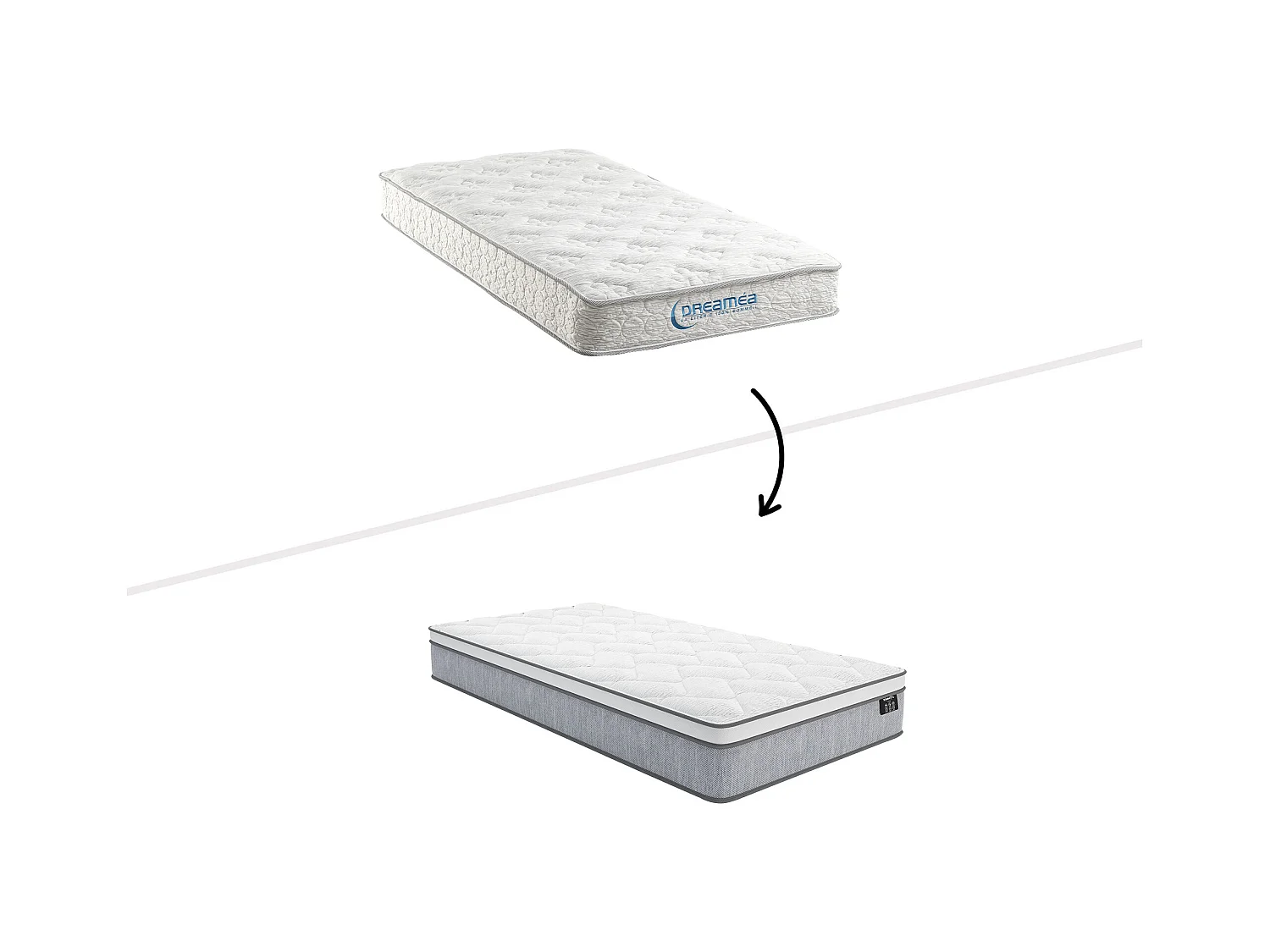 Conjunto somier + colchón de muelles ensacados de 22 cm de grosor SERENITE de YSMEE - 90 x 200 cm