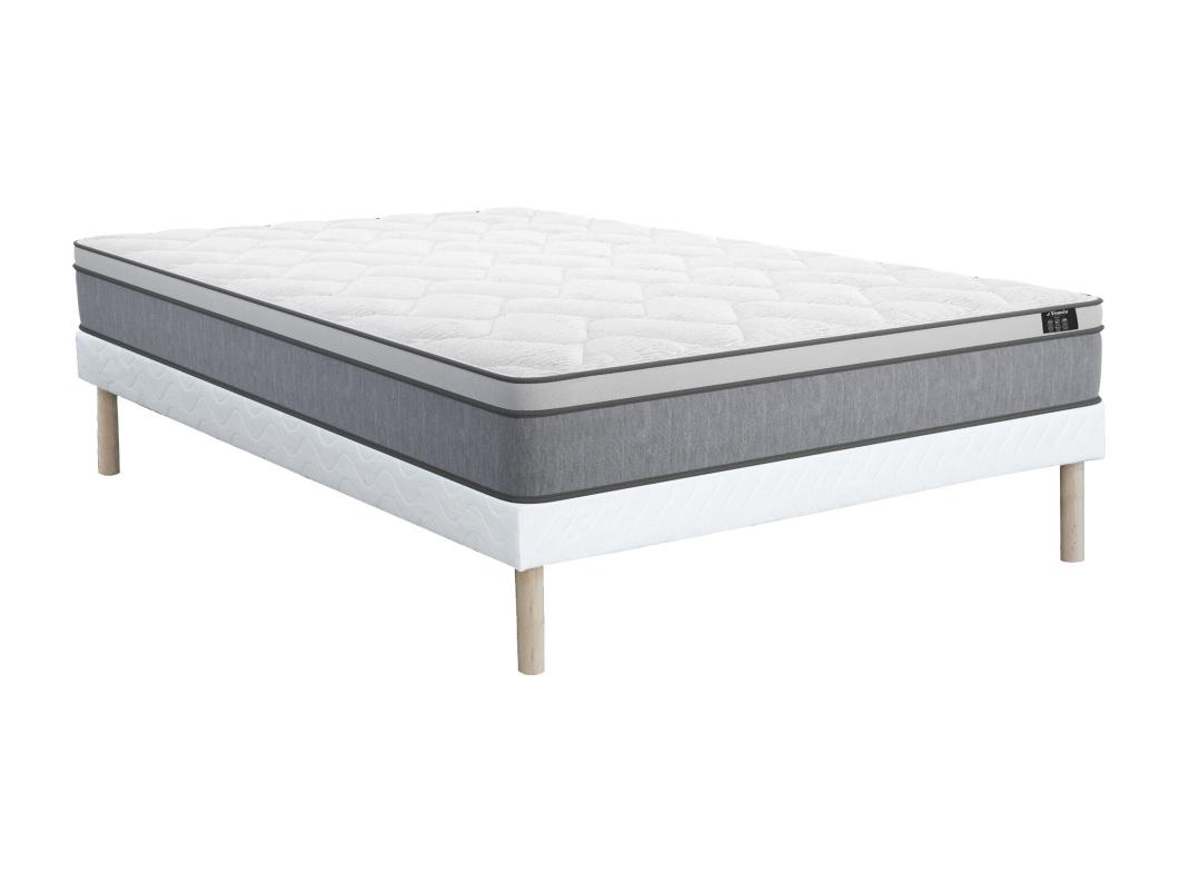 Ensemble 160 x 200 cm sommier + matelas ressorts ensachés ép.22cm - SERENITE de YSMÉE