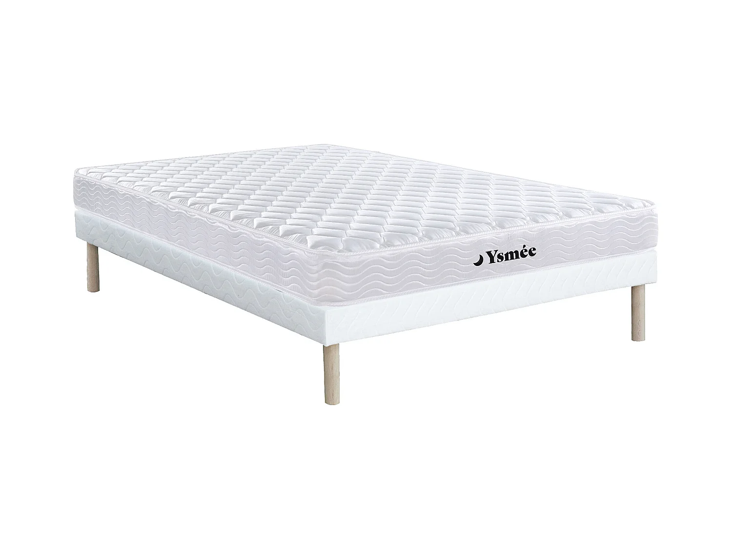 Ensemble 140 x 190 cm sommier + matelas ressorts et mémoire de forme ép.15cm - WOLKENLOS de YSMÉE