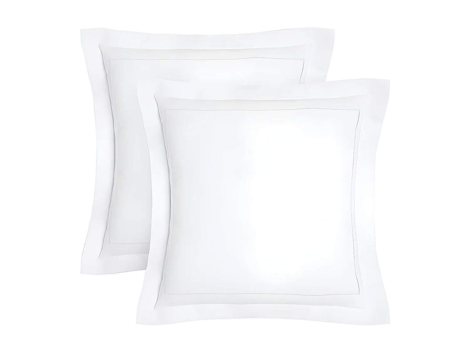 Lot de 2 taies d'oreiller percale de coton 80 fils/cm² - 63 x 63 cm - Blanc - CHARMY de PALACIO